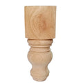 8" Wood Furniture Legs Bun Feet Unfinished Furniture Feet for Cabinet Sofa Bench Ottoman, Dresser Foot Replacement 2 Pcs