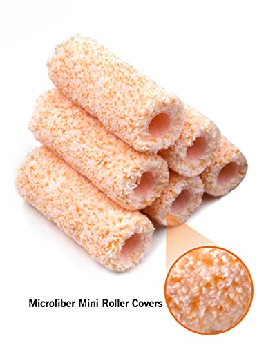 ROLLINGDOG 4 Inch Mini Roller, 4 Inch Jumbo Microfiber Paint Roller Covers - color: microfiber roller 4 Inch