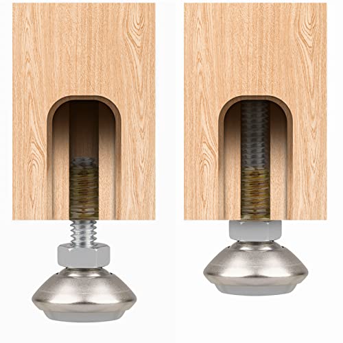 Anwenk Swivel Leveling Feet Furniture Levelers Feet Angle Height Adjustable, Screw in Cabinet Table Chairs Sofa Levelers Leg 1/4”-20 UNC,with Felt - 8Pack - color: Swivel 8-pack