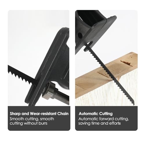 Reciprocating Saw Attachment for Drill Kit for Cordless Drill with Blades for Metal Wood Cutting Jig Saws, Drill Saw Attachment