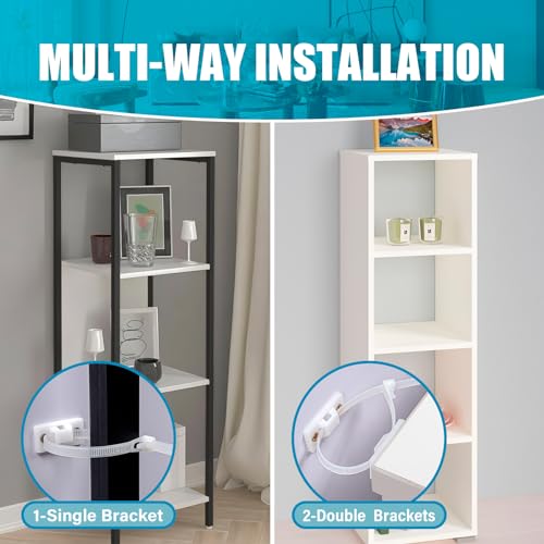 12 Pack Furniture Anchors for Baby Proof, Furniture Straps to Wall - color: White Furniture Anchors - 12 Pack