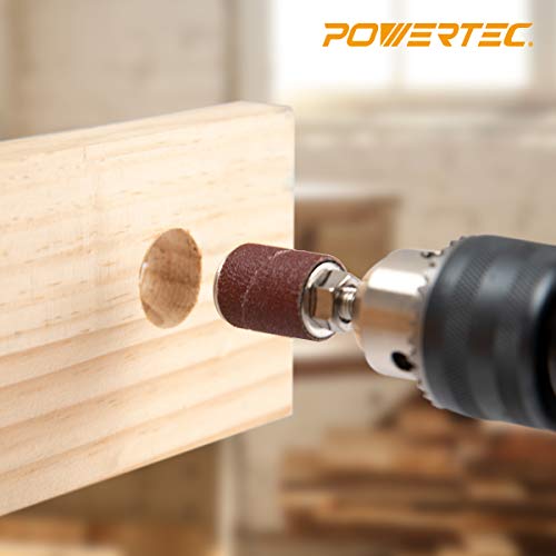 POWERTEC 71635 25-Piece Drill Press Sanding Drum Kit w/ ¼ and 1/8 inch Shanks, Spindle Sander Sleeves, Tool Carrying Case - style: Sanding Drum Kit