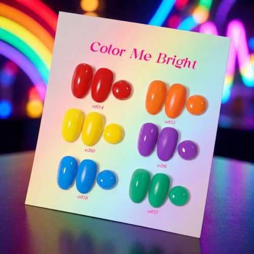 Beetles Halloween Gel Polish Set, Rainbow Flag Colleciton 6 Neon Colors - color: A - Creme | 0-Rainbow Flag