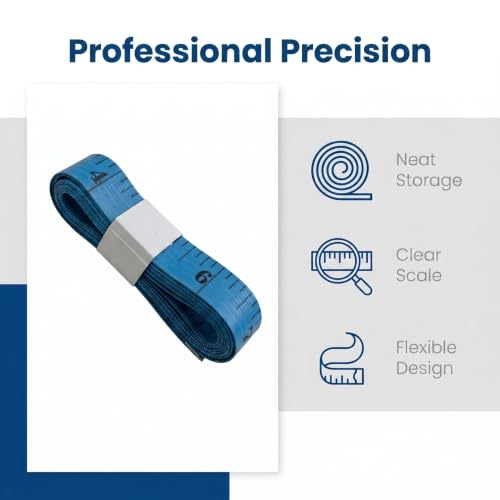 Measuring Tape for Body Measurements, Soft Tape Measure Double Scale, Has 150 Centimetre Scale on Reverse and Front 60 Inch - color: Blue