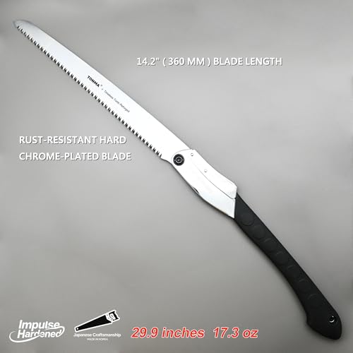 TONMA 14" Professional Folding Hand Saw Made in Korea, Large Teeth, TDE-637 - size: 14 inches (360mm)