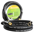 Beitopamz Short Garden Hose 10 ft x 5/8 in Male to Female Heavy Duty Small Water Hose Extender Connector, Lightweight Rubber Hybrid Leader Hose, Leak-Free Connections, 3/4'' Brass Fittings, Black - size: 10ft Male to Female