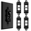 Light Switch Guard 4PK Black, Child Proof Toggle Cover, Keeps Lights ON/Off - color: Black