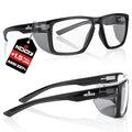 NoCry ANSI Z87.1 Safety Glasses with Readers 1.5 with Anti Fog & Anti Scratch Coating — Full Lens Safety Reading Glasses for Men & Women — Protective Eyewear with Side Shields and 100% UV Protection - color: Black & Black