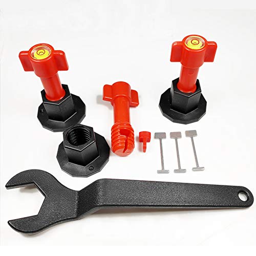 Upgraded Tile Leveling System Kit Reusable Tile Leveler Spacers with Replaceable Steel Needle Flat Ceramic Tile Adjusters Floor Wall Construction Tools - color: Upgraded Tile Levele