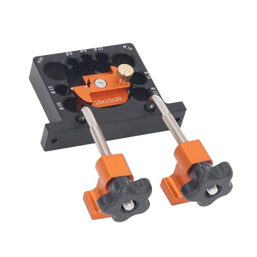Dowel Maker Jig Kit, Adjustable Woodworking Dowel Maker with Electric Drill, 9 Holes 8-20mm, Aluminum Alloy Round Rod Milling Tool, Carbide Blade, Includes Wrench Fixing Clips and Screws
