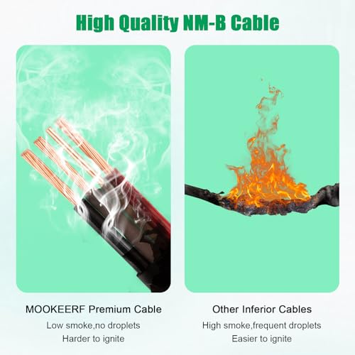 6/3 Wire with Ground - 10FT NM-B 6 Gauge Non-Metallic Sheathed Cable 100% Pure Copper 6 AWG 3 Conductor Residential Indoor Wire for Outlets, Switches, Other Loads and Lighting Wiring Projects etc. - size: 10FT, style: 6AWG/3
