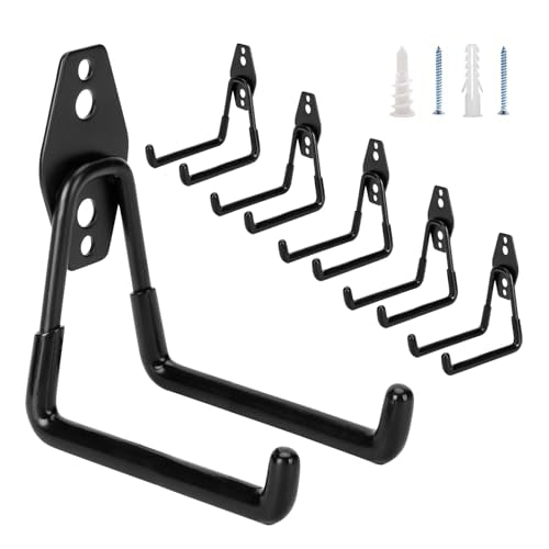 6 Pack Garage Hooks Heavy Duty, 4.9 inch Utility Steel Garage Hanger