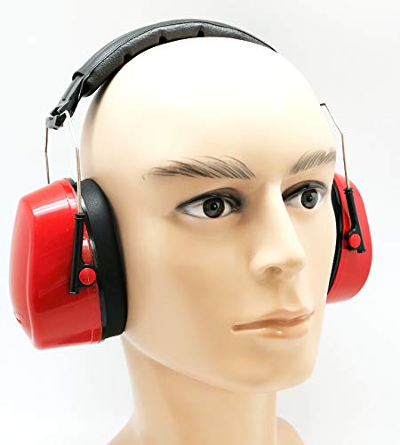 Safety Ear Muffs Noise Protection Adjustable -Red