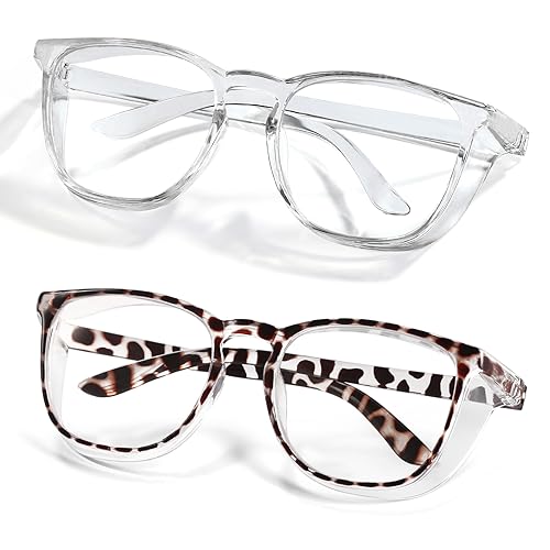 Safety Glasses Goggles for Women Girls Anti Fog Protective Eyewear Glasses - color: 2 Pack: Clear+tortoise