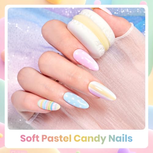 Beetles Pastel Gel Nail Polish, 6 Colors Macaron Pastel Gel Polish Set - color: D - Creme | Candy Land
