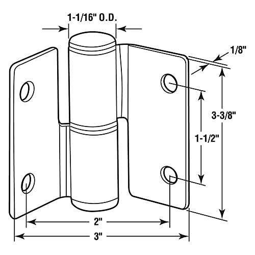 Prime-Line Surface Mount Hinge Set, Stainless Steel, RH/IN & LH/OUT