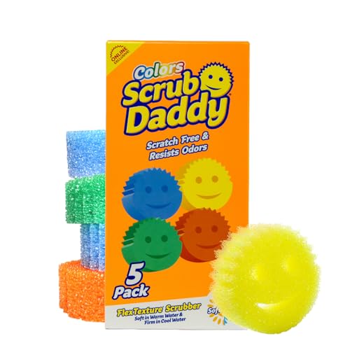 Scrub Daddy Scratch-Free Multipurpose Kitchen Sponges - Bulk Dish Sponges for Kitchen, Bathroom, Household Cleaning & More - Made with BPA-Free Polymer Foam (5 Count) - size: 5 Count (Pack of 1)