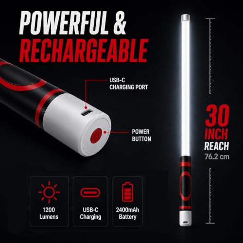 30-Inch Bendable LED Flashlight Stick, 7H Runtime Flexible Work Light