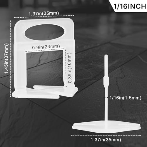 500 Tile Spacers 1/16 Inch Tile Leveling Clips for Floor Tiles - size: 1/16 Inch*500 Piece