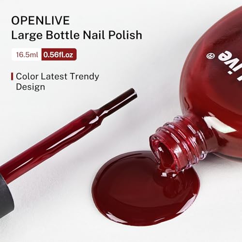 OpenLive 16.5ml Dark Red Nail Polish Large Volume Nail Polish - color: Dark Red