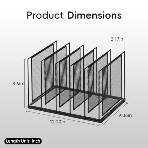 File Organizer for Desk, 5-Section Vertical File Sorter, Paper Holder Organizer Standing Metal File Folder for Office Home Classroom, Black 2 PACK - color: Black, size: 2 Pack 5-Section