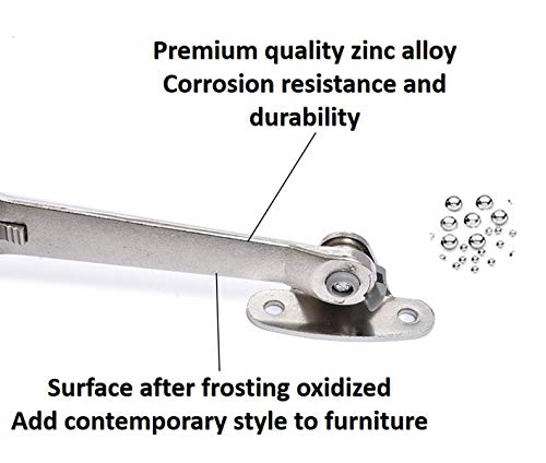 Lid Stay Hinge in Satin Nickel MOYODOR Folding Lid Hinge with Soft Close, Perfect for Toy Box/Kitchen/Wardrobe/Cabinet Door, 35lb (Modern Style 1pair) - color: Modern 2pc