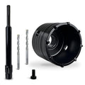 DECKRKAT 3" Concrete Hole Saw Kit,Electroplated Black Quenching Tech,Heavy-Duty Thickened Alloy Teeth,SDS Plus Shank & 2 Center Bits for Concrete,Brick,Stone. - size: (75mm)3"
