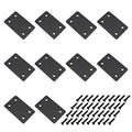 10 Pack Flat Straight Brace Brackets,ULIFESTAR Stainless Steel Mending Bracket Plate Metal Shelf Support Fixing Joining Plate for Furniture,Wood,Shelves,Cabinet with Screws Black (38x60mm/1.5x2.4'') - size: 38 x 60 x 2 mm