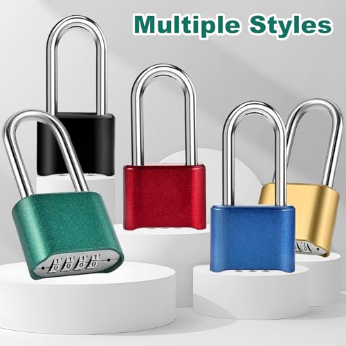 Faburo 2pcs Combination Lock, 4-Digit Heavy Duty Combo Lock - color: 2pcs-Long-Green