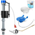 Saillong Universal Toilet Flusher Replacement Kit, Fill Valve, 2-Inch Flapper, Side Mount Handle Lever, Water-Saving, Adjustable Toilet Repair Kit Inside Tank, Easy to Install(1 Set,Blue Grey, Blue) - color: Blue Grey, Blue