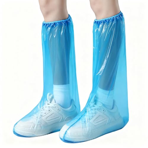 20 disposable shoe covers. 10 pairs of thickened waterproof plastic boot covers. suitable for rainy weather.
