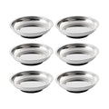 6 Pieces 4.2” Round Magnetic Bowl Trays Set Stainless Steel Magnet Tool Tray Parts Holder for Screws, Sockets, Bolts, Pins, Mechanic's and Automotive - size: 6 Pieces 4.2" Bowl