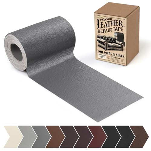 Leather Repair Patch, Self Adhesive Leather Repair Tape Kit, Dark Gray - color: Dark Gray, size: Litchi Grain 3 x 60 In