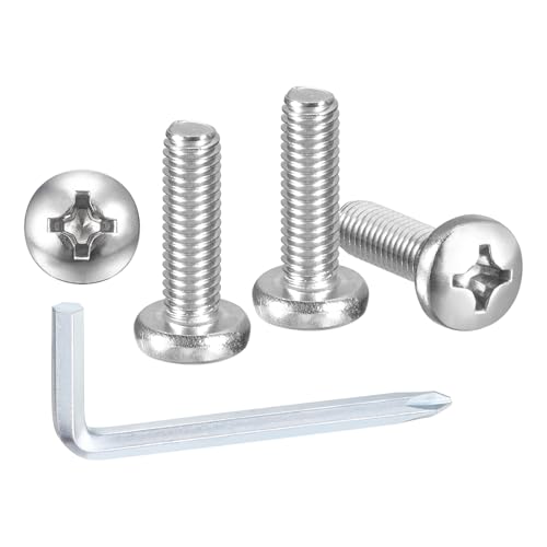METALLIXITY Phillips Pan Head Bolt&Wrench Kit 1/4"-20x1 20Pcs - size: 1/4"-20x1"