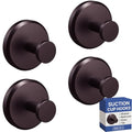 HOME SO Suction Cup Hooks for Shower & Bathroom Towel Holder 4-Pack Bronze - color: Dark Bronze, size: 4 Pack