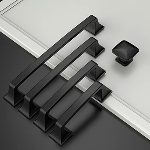Amerdeco 10 Pack Matte Black 3 Inch(76mm) Hole Centers Kitchen Cabinet Pulls Cabinet Hardware Kitchen Handles for Cabinets Cupboard Handles Drawer Pulls AM0002 - color: Matte Black, size: 3"/76mm Hole Center