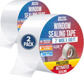 Window Sealing Tape Clear 2-Pack, 2 Inch x 100 FT Per Roll, Weather Seal - color: Clear, size: 2 Pack