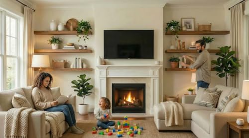 ROGMARS 36 Inches Long Walnut Floating Shelves - color: Walnut, size: 36 Inch set of 6