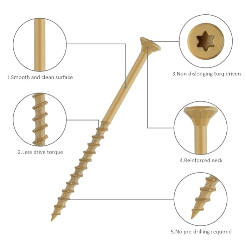 WELLOCKS #8 x 1 in Tan Deck Screws, 0.44 lbs Trial Size - size: #8×1", style: Trial size 0.44LBS