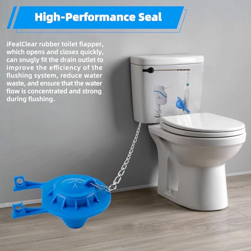 Universal 2-Inch Toilet Flapper, Adjustable Metal Chain, Chlorine-Resistant - style: Universal 2"