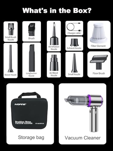 Vacuum/Air Duster Super Power Mini Car Vacuum Cleaner 4-in-1 air Blower Gun