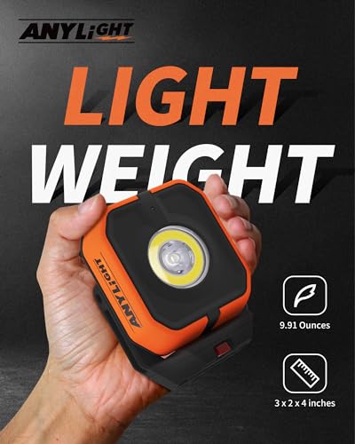 Work Light, Magnetic Rechargeable Light with 4 Modes, 150°Rotation - color: Orangey