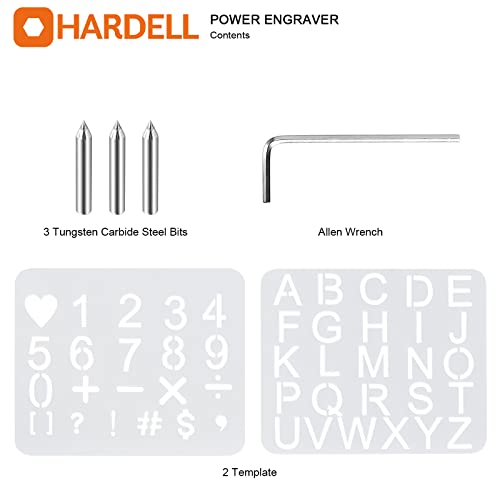 HARDELL 24W Engraving Pen, 5-Speed, Tungsten Carbide Bits, Soft Handle