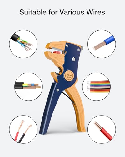 VCELINK Wire Stripper and Cutter, Quick Strip Automatic Wire Stripper - color: Blue