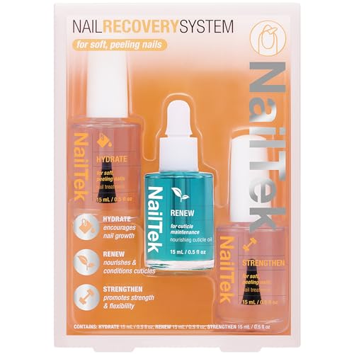 Nail Tek Recovery Kit – Nail Repair for Damaged Nails, Hydrate, Renew, & Strengthen Nails Treatment, Made in Usa, 0.5 Fl Oz Each - color: Orange