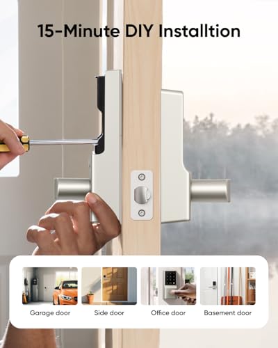 eufy Security Smart Lock C33, Keypad Door Lock with Handle, Built-in Wi-Fi - color: Nickel