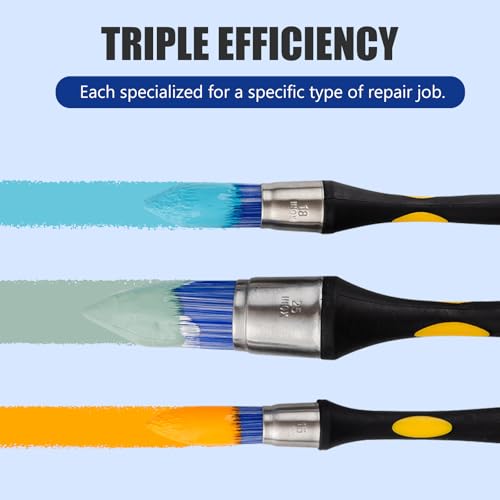 Mister Rui Round Trim Brush Set, 3 Pcs Paint Brushes for Trim, Tight Space - size: 3PCS, 0.6", 0.75", 1"