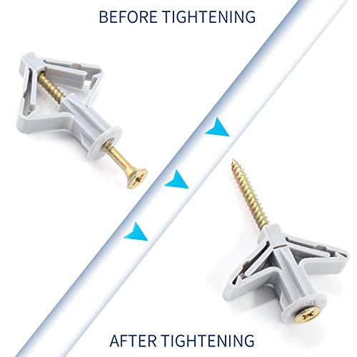 Piutouyar 50 Pcs Drywall Anchors Kit Butterfly Anchors Hollow Wall Anchors