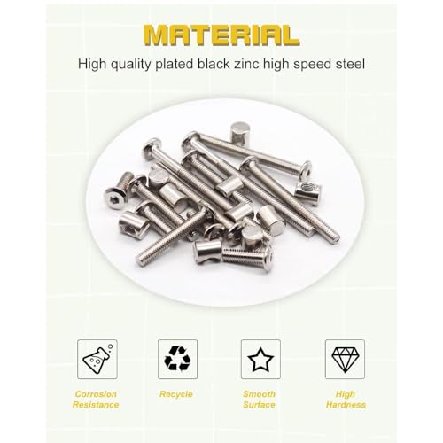 Crib Screws Hardware Replacement Kit- Baby Bed Frame Bolts &Barrel Nuts Set for Delta/Graco/Dream,M6x20mm/40mm/60mm/80mm Hex Drive Socket Cap Screws Barrel Nuts. (Silver-28set) - size: 28set