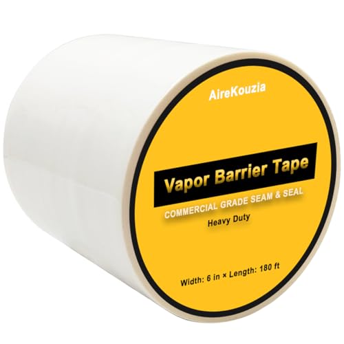Vapor Barrier Tape 6 Inch – White Seam Tape for Crawl Space Insulation Tape - size: 6inx180Ft-1 Roll